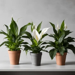 3 types of peace lily plant in pots