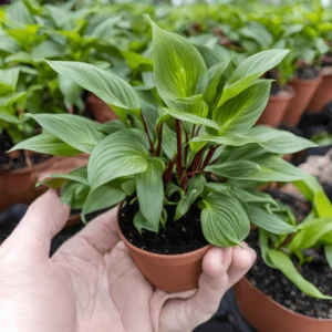 picture of a peace lily variety named Spathiphyllum 'Sensation Mini'